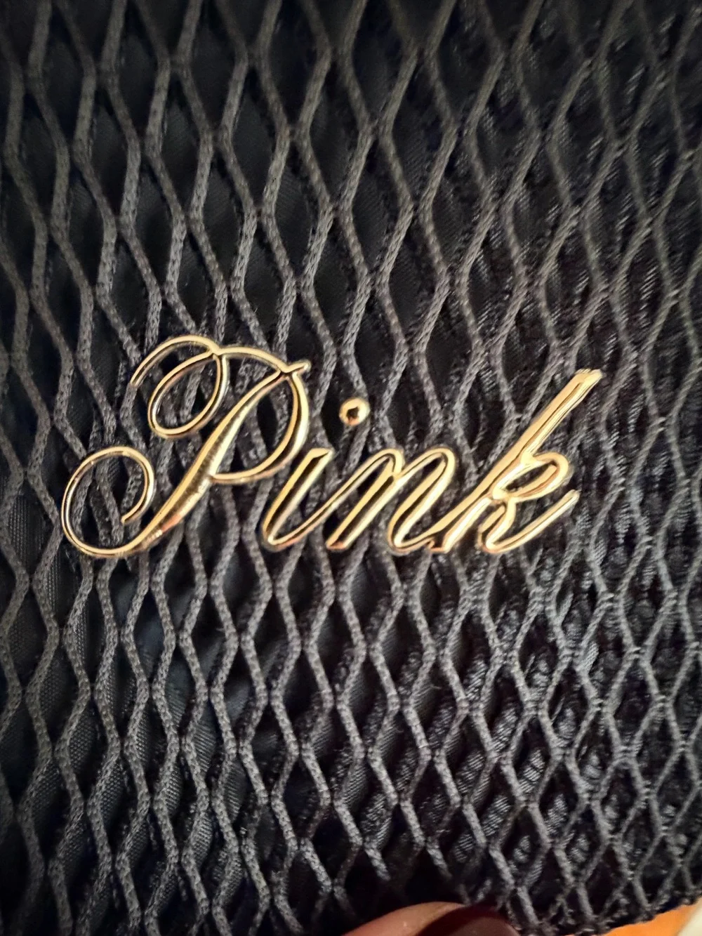 Victoria's Secret PINK Black Mesh Tote Bag NWT